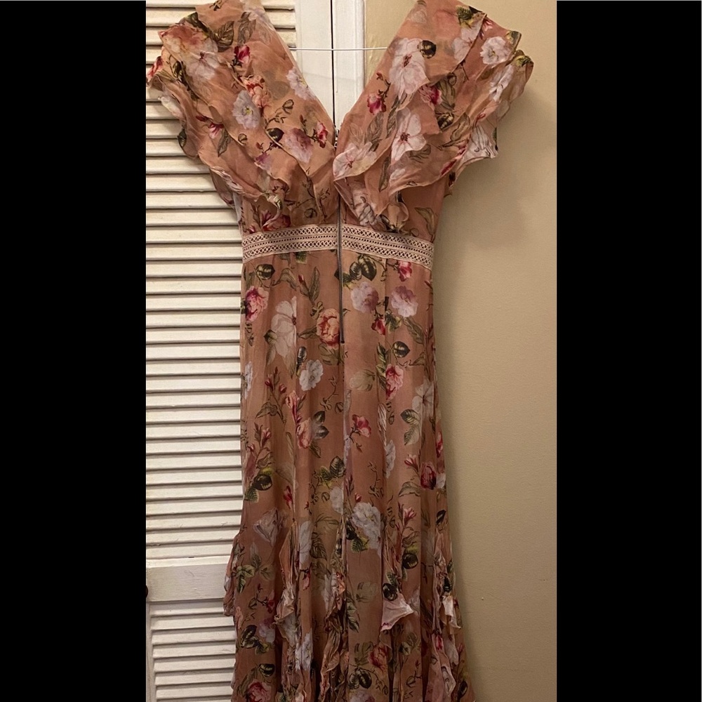 Alice and Olivia floral ruffle formal dress 0 - Picture 9 of 12